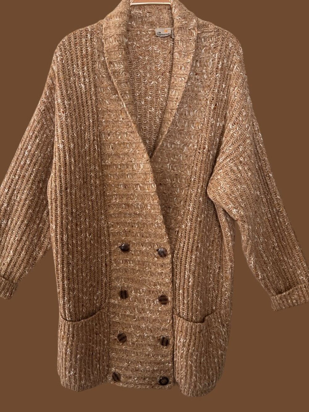 Vintage Liz Claiborne Chunky Knit Cardigan Sweater Size Large